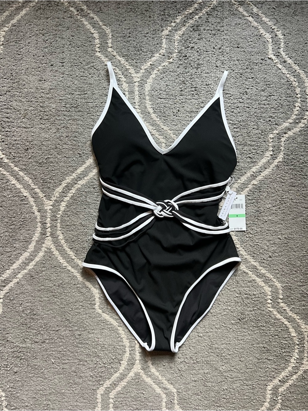 NWT Trina Turk Triumph Braided One-Piece Swimsuit, Size 8